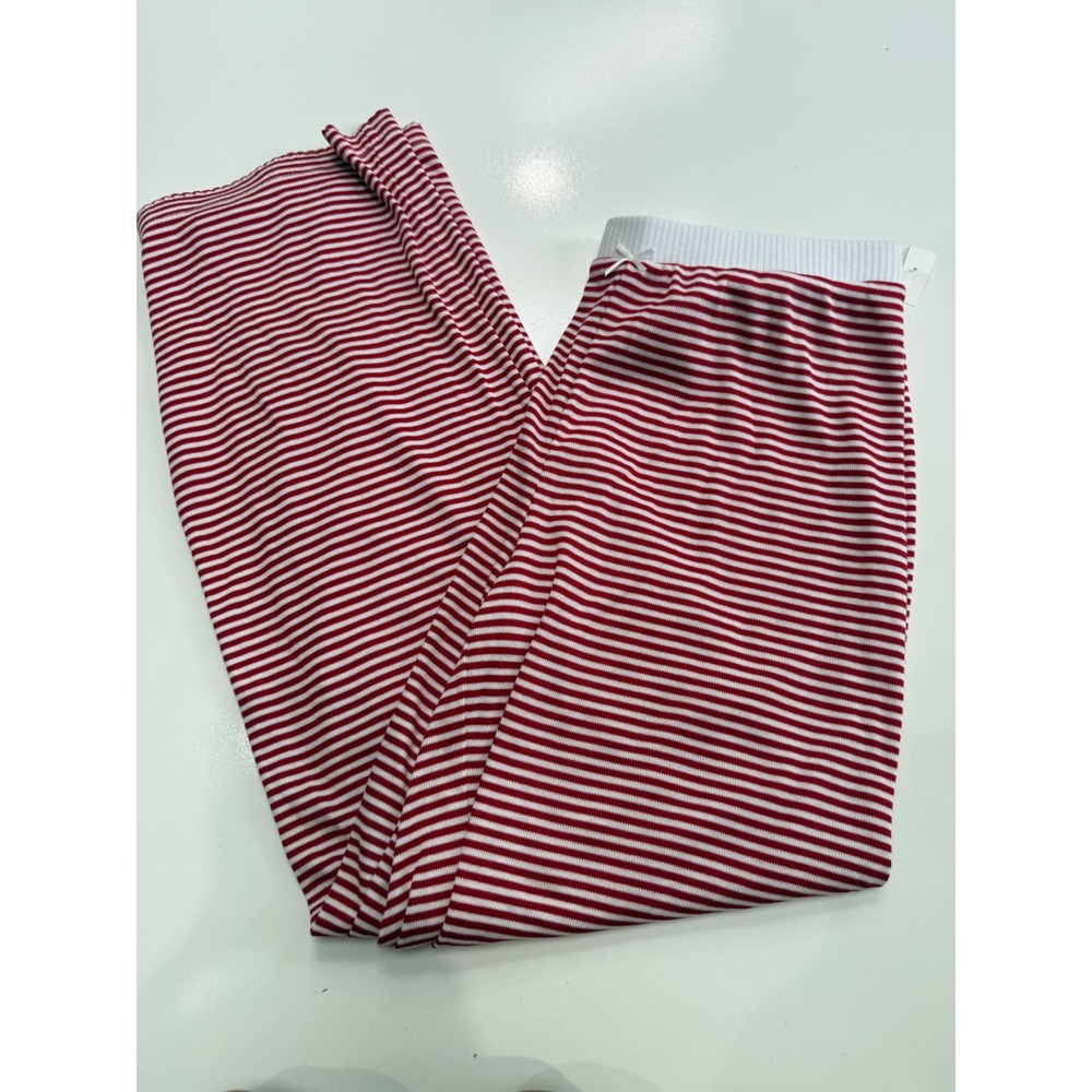Rachel Ashwell Red White Striped Pajama Pants Ribbed Knit Sleepwear Medium